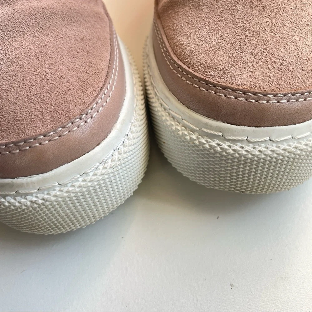 Allsaints Bella Suede Sneakers Dusty Pink Rose Platform Trainers 10
